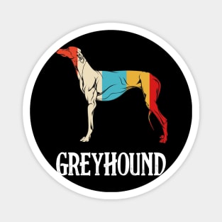 Greyhound - Retro Style Sighthound Vintage Silhouette Magnet